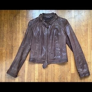 Leather Motorcycle Jacket / Abercrombie & Fitch